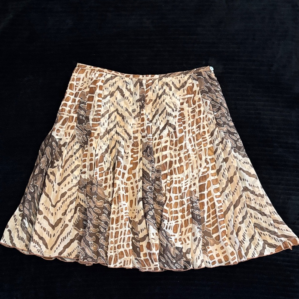 Richard Malcolm Sz 12 Women’s Browns and cream Lined Patterned A-Line Skirt